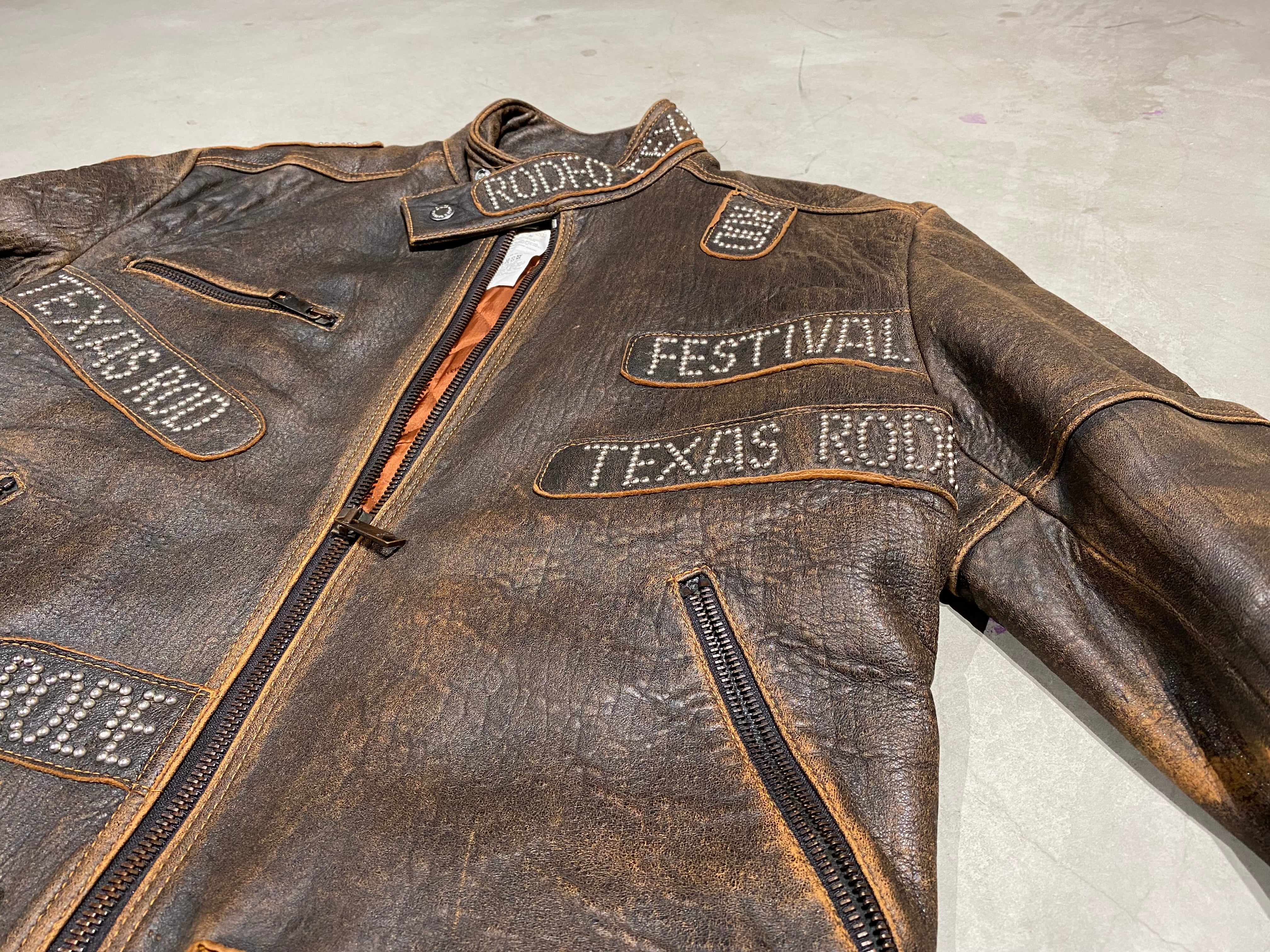 DOLCE & GABBANA, “Rodeo” Studded Aged Leather Jacket