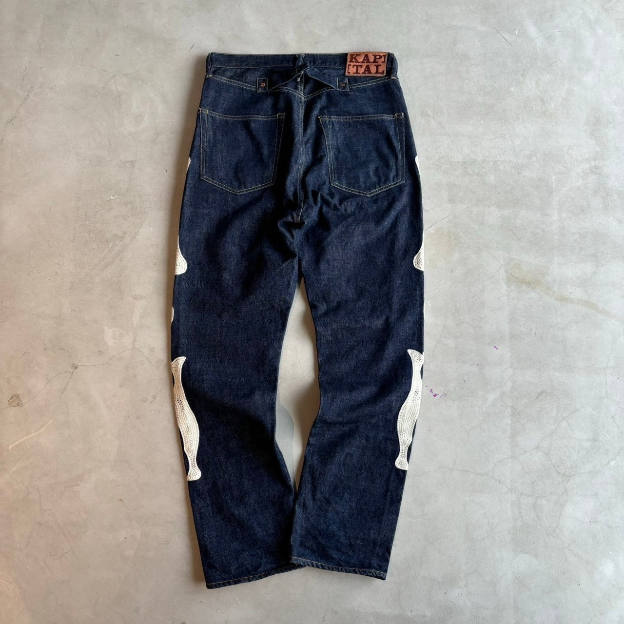 KAPITAL, Born Embroidery Straight Denim Pants