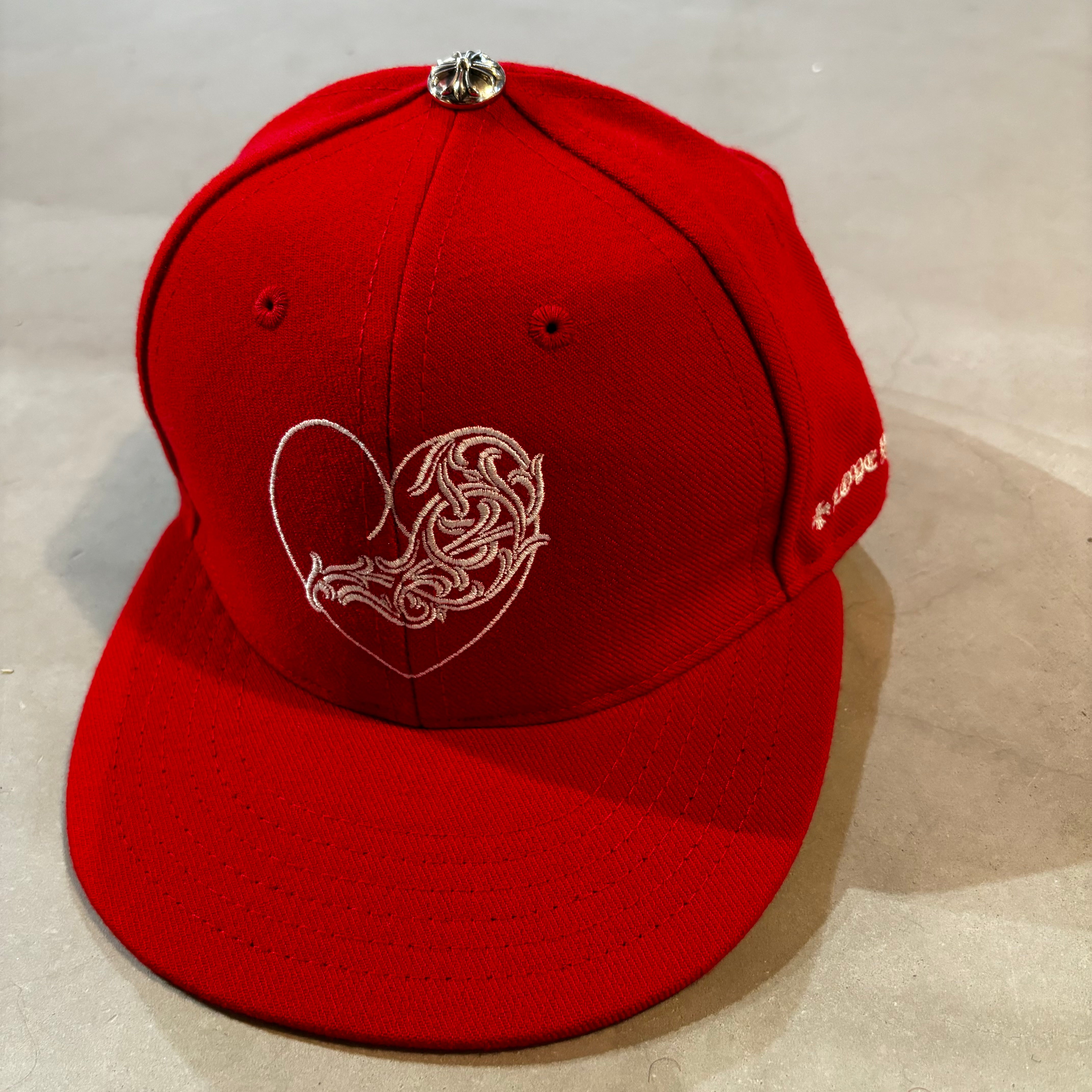 CHROME HEARTS, Heart Logo Cap Red