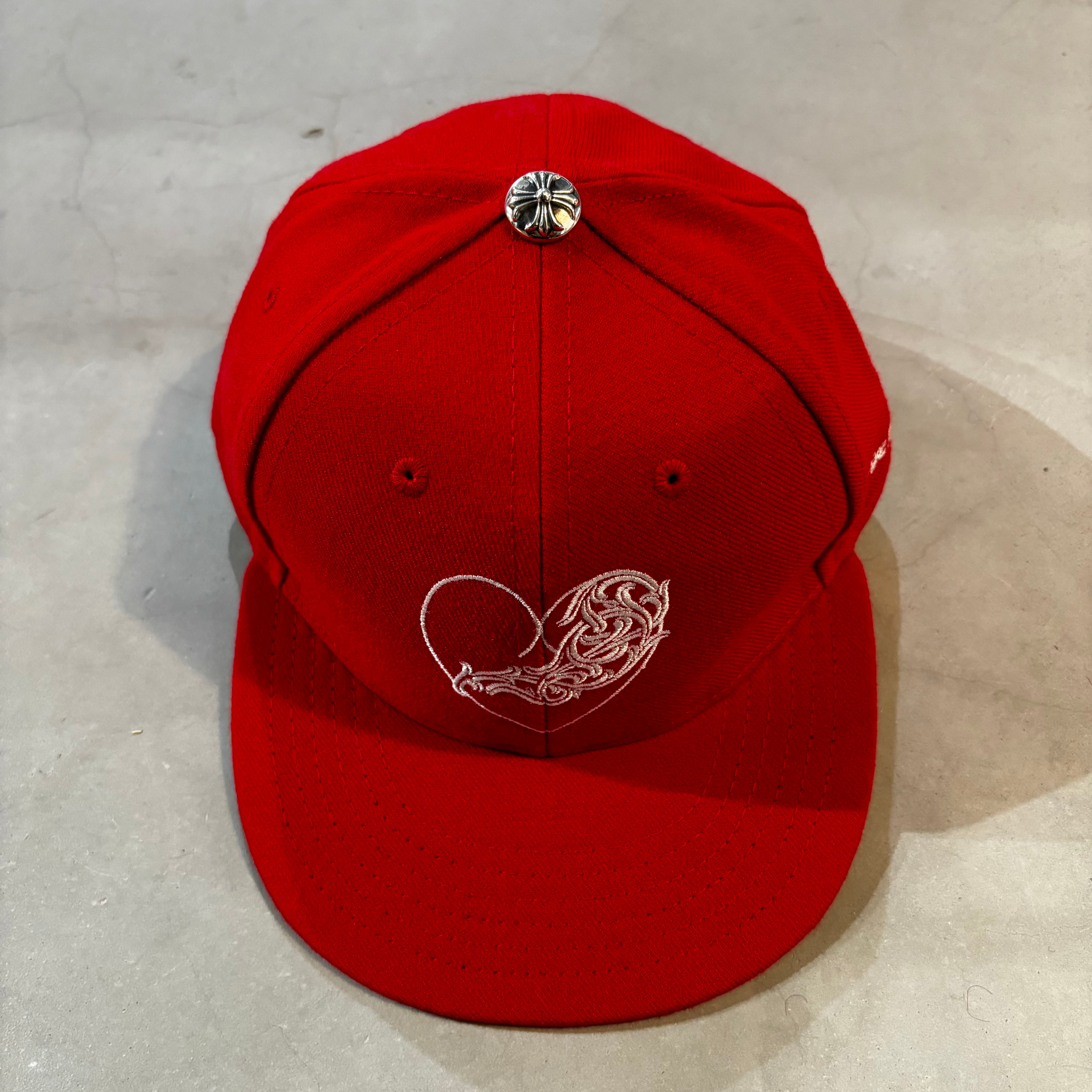 CHROME HEARTS, Heart Logo Cap Red