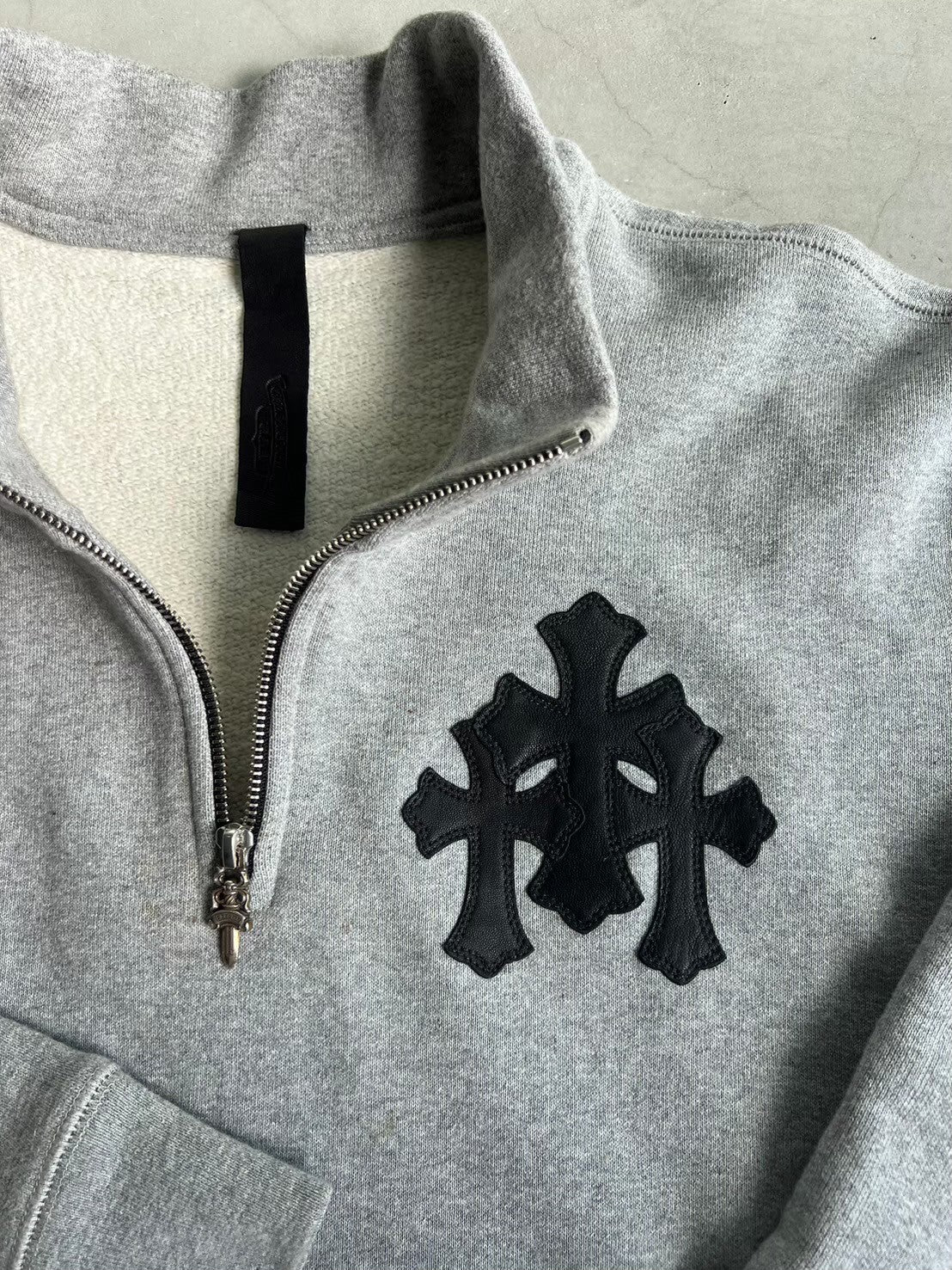 CHROME HEARTS, Half-zip Sweat Gray