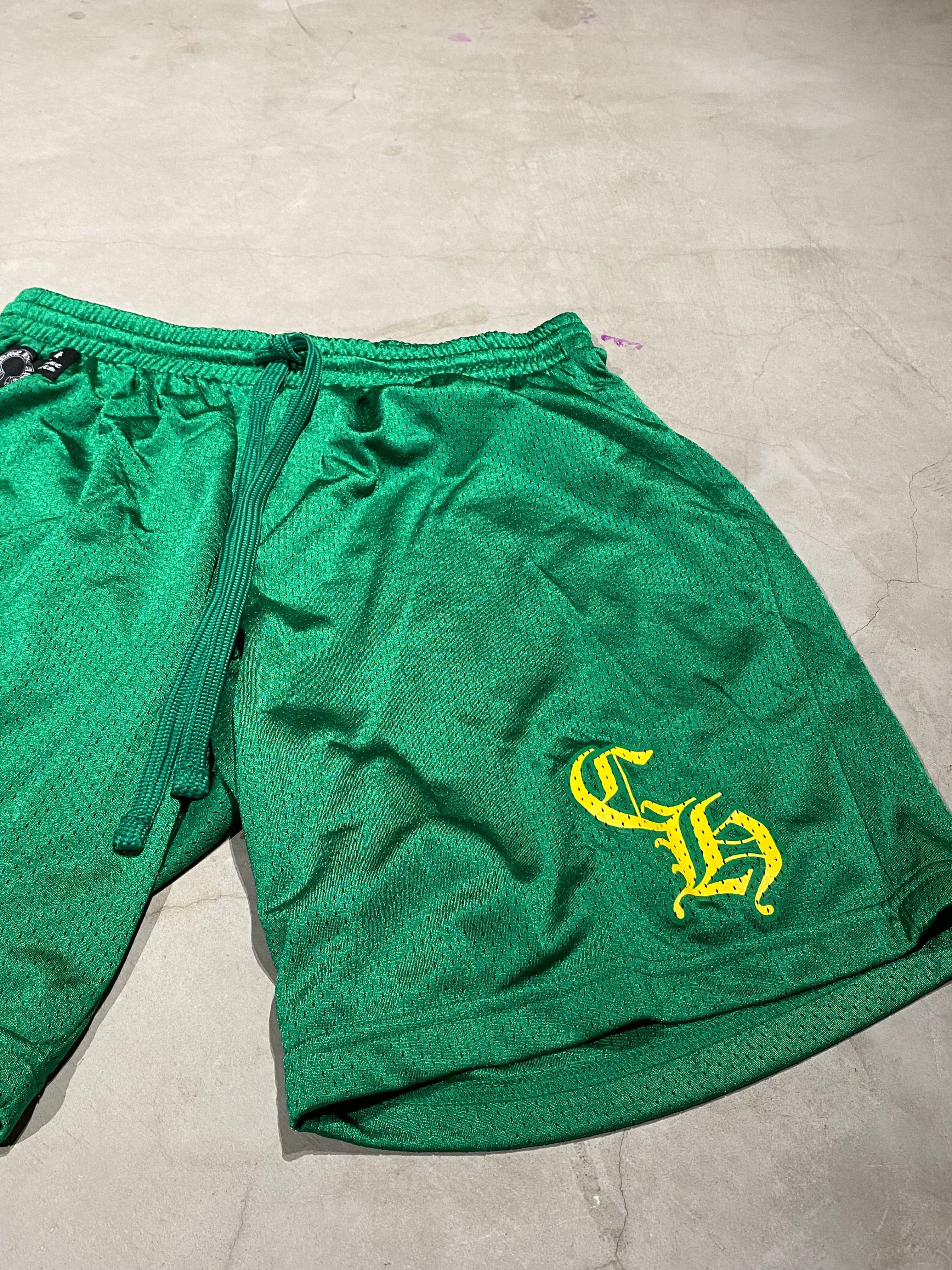 CHROME HEARTS, Mesh Half Pants Green