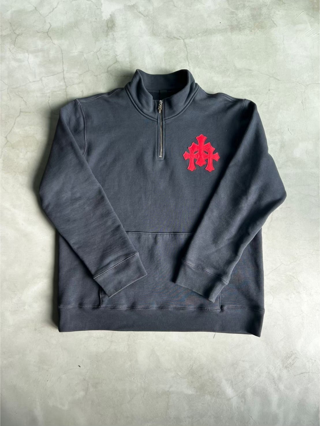 CHROME HEARTS, Half-zip Sweat Navy