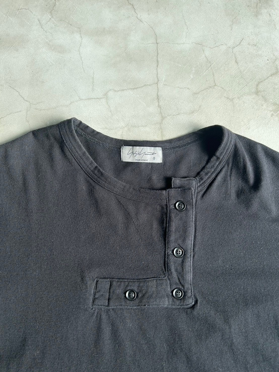 YOHJI YAMAMOTO POUR HOMME, Henley-neck T-shirt