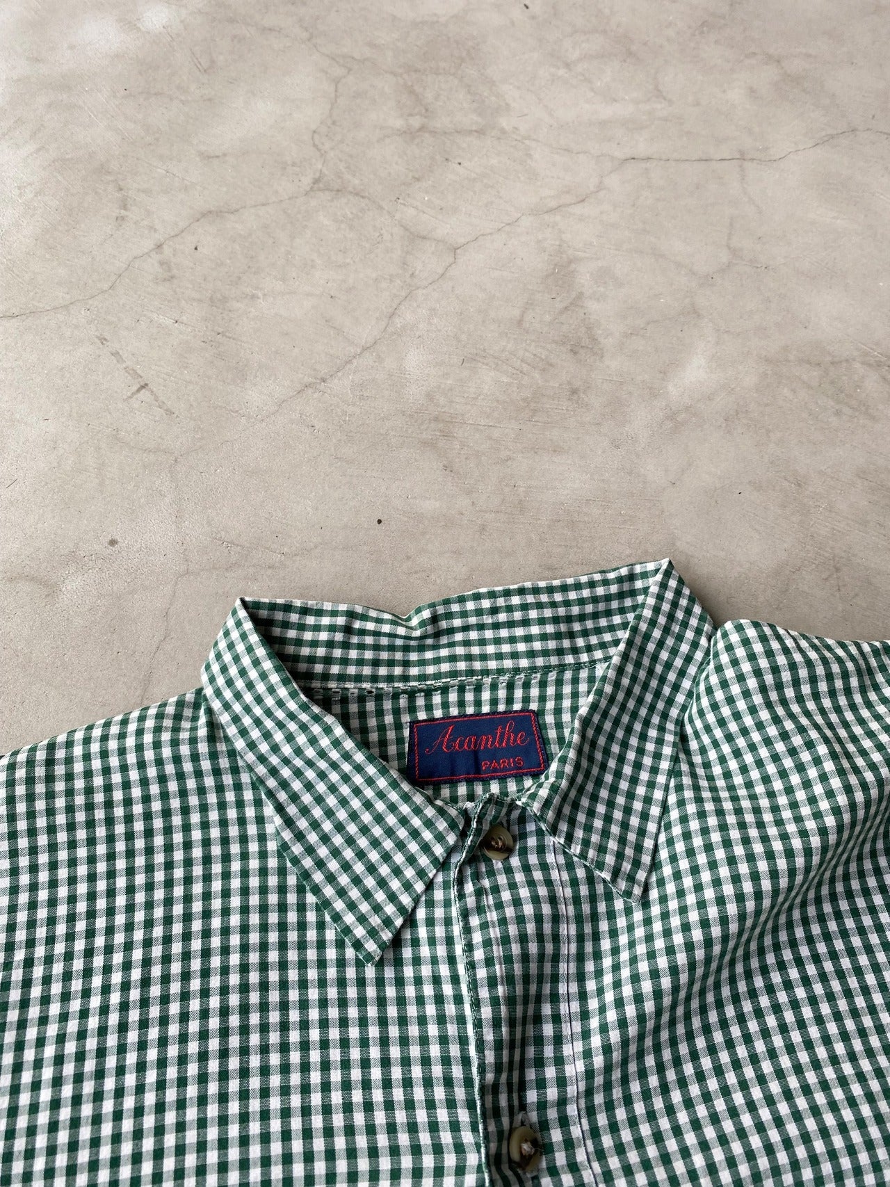 USED, Check Grandpa Shirt Green