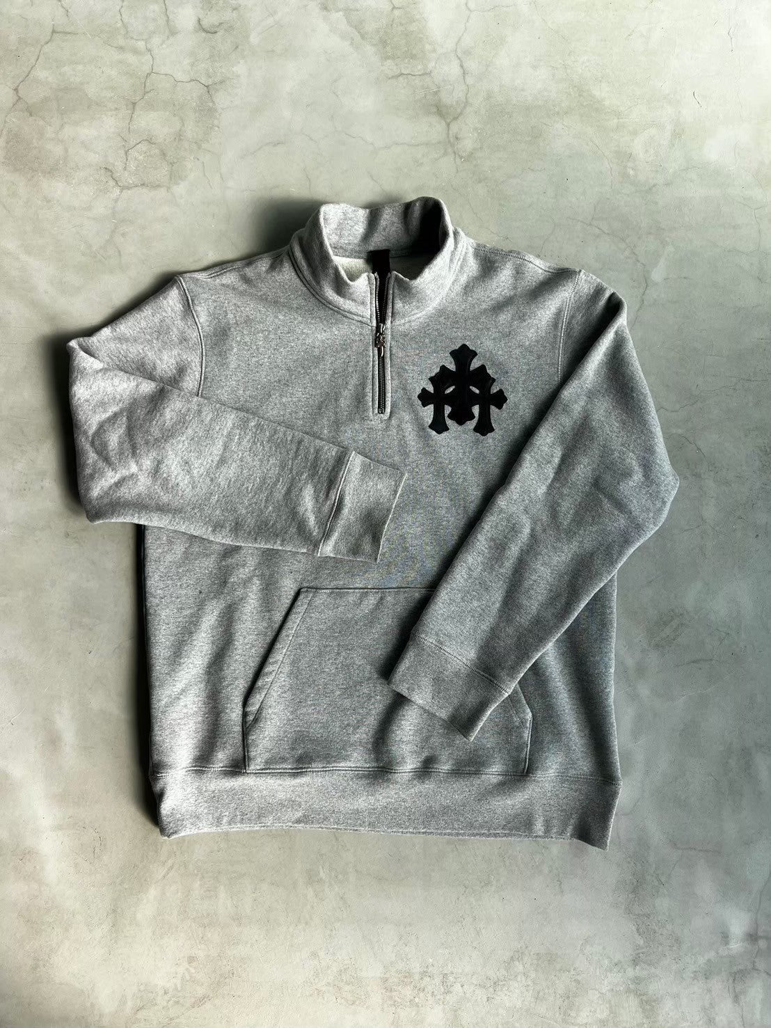 CHROME HEARTS, Half-zip Sweat Gray